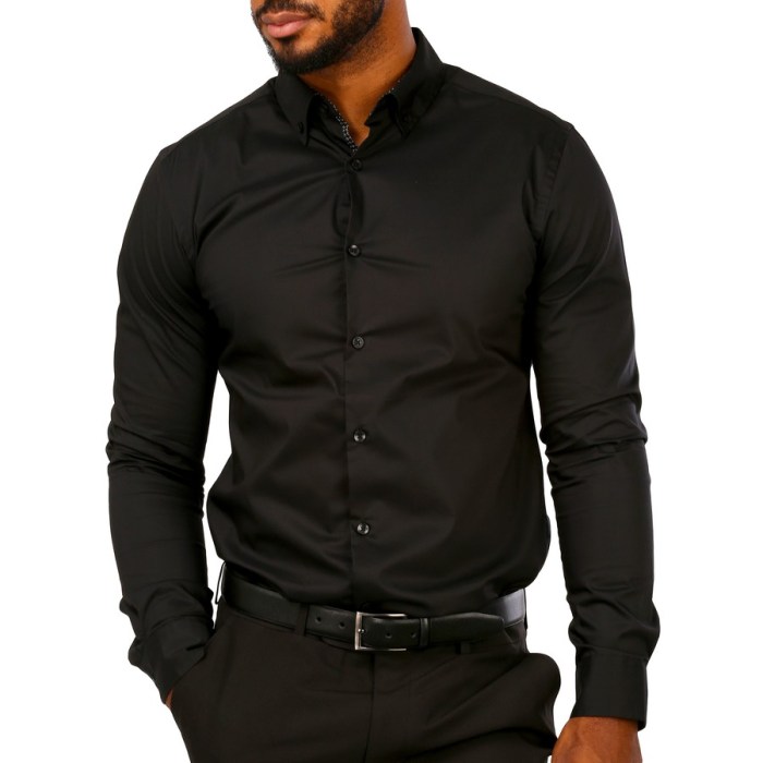 Black short sleeve dress shirt mens