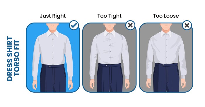 Mens dress shirt fitting guide