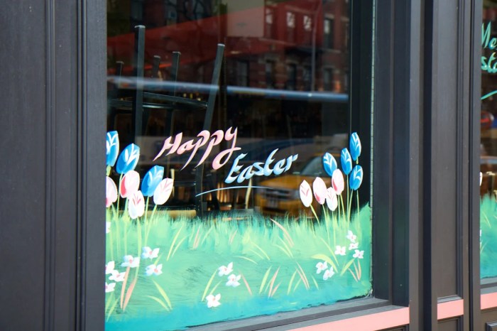 How to decorate a window for easter