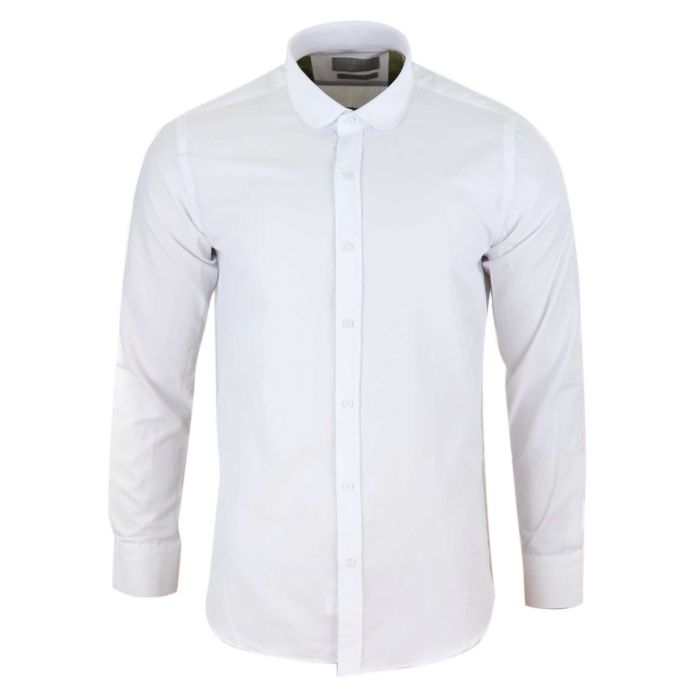 Men's white collared dress shirts