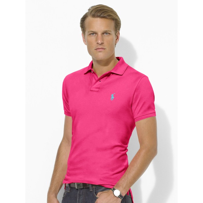 Mens pink polo dress shirt